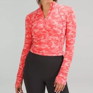 Lululemon It's Rulu Run Cropped Half Zip Pullover Top Size 4